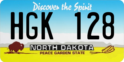 ND license plate HGK128