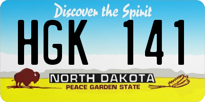 ND license plate HGK141