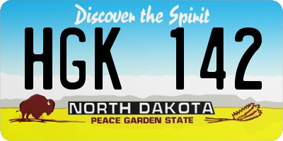 ND license plate HGK142