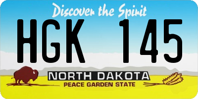 ND license plate HGK145