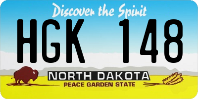 ND license plate HGK148