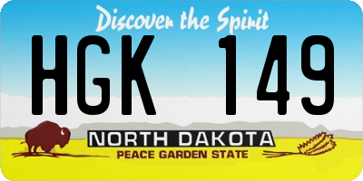 ND license plate HGK149