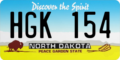 ND license plate HGK154