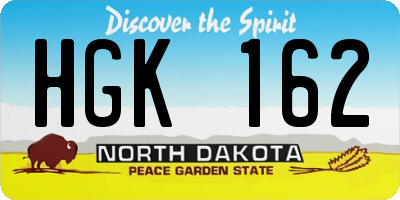 ND license plate HGK162