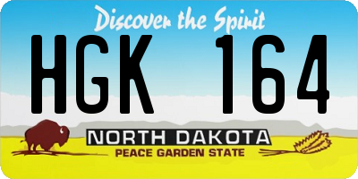 ND license plate HGK164