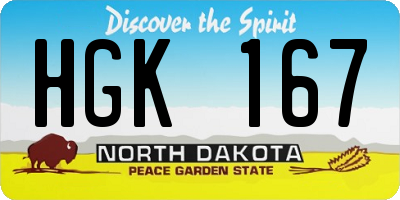 ND license plate HGK167