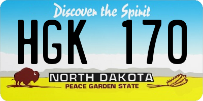 ND license plate HGK170