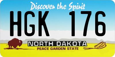 ND license plate HGK176
