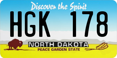ND license plate HGK178
