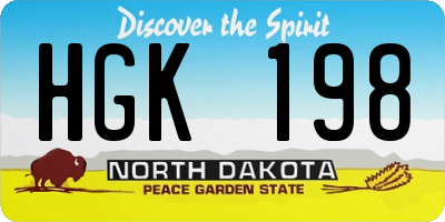 ND license plate HGK198