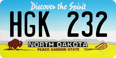 ND license plate HGK232