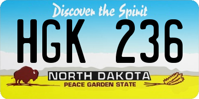 ND license plate HGK236