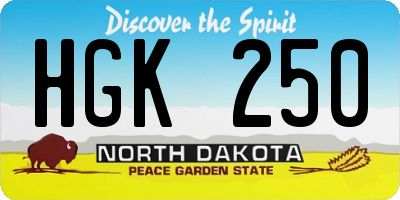 ND license plate HGK250