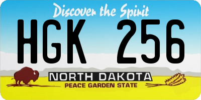 ND license plate HGK256