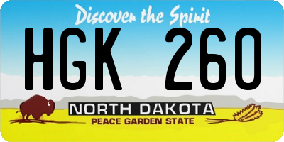 ND license plate HGK260