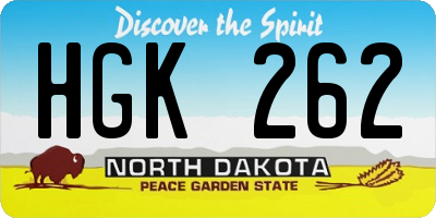 ND license plate HGK262