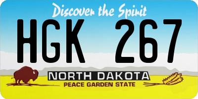 ND license plate HGK267