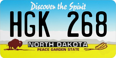 ND license plate HGK268