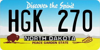 ND license plate HGK270