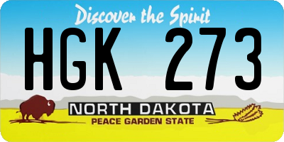ND license plate HGK273
