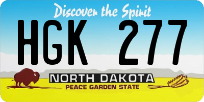 ND license plate HGK277