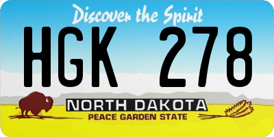 ND license plate HGK278