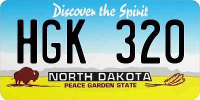 ND license plate HGK320