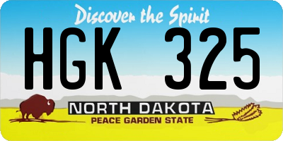 ND license plate HGK325