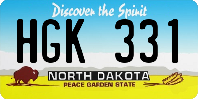 ND license plate HGK331