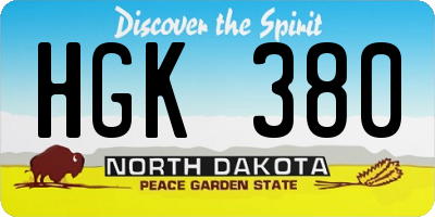 ND license plate HGK380