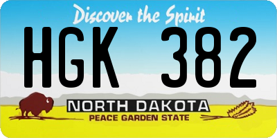 ND license plate HGK382