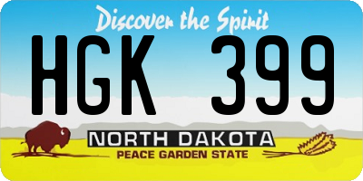 ND license plate HGK399