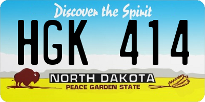 ND license plate HGK414