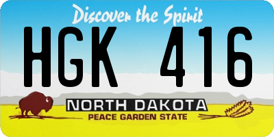 ND license plate HGK416