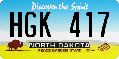 ND license plate HGK417