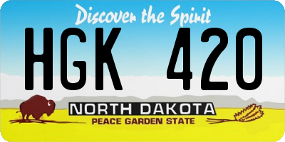 ND license plate HGK420
