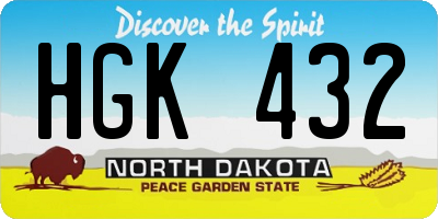 ND license plate HGK432