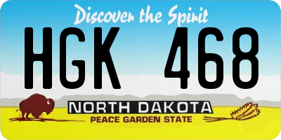 ND license plate HGK468