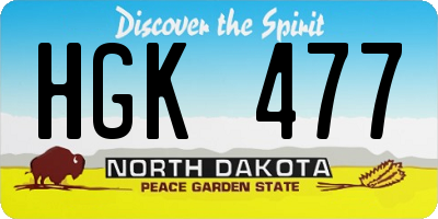 ND license plate HGK477