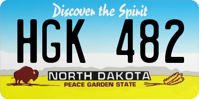 ND license plate HGK482
