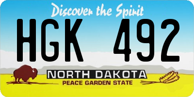 ND license plate HGK492