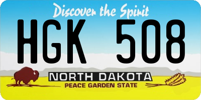 ND license plate HGK508