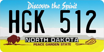 ND license plate HGK512