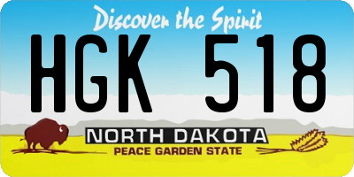 ND license plate HGK518