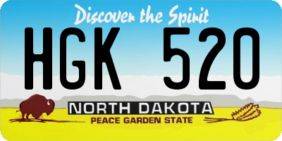 ND license plate HGK520