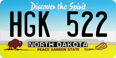 ND license plate HGK522