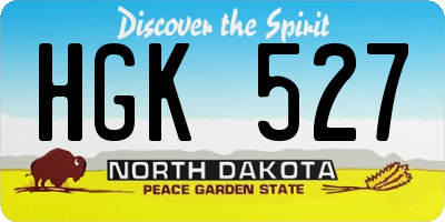 ND license plate HGK527