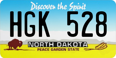 ND license plate HGK528