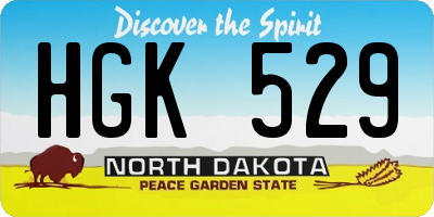 ND license plate HGK529