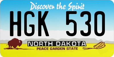 ND license plate HGK530